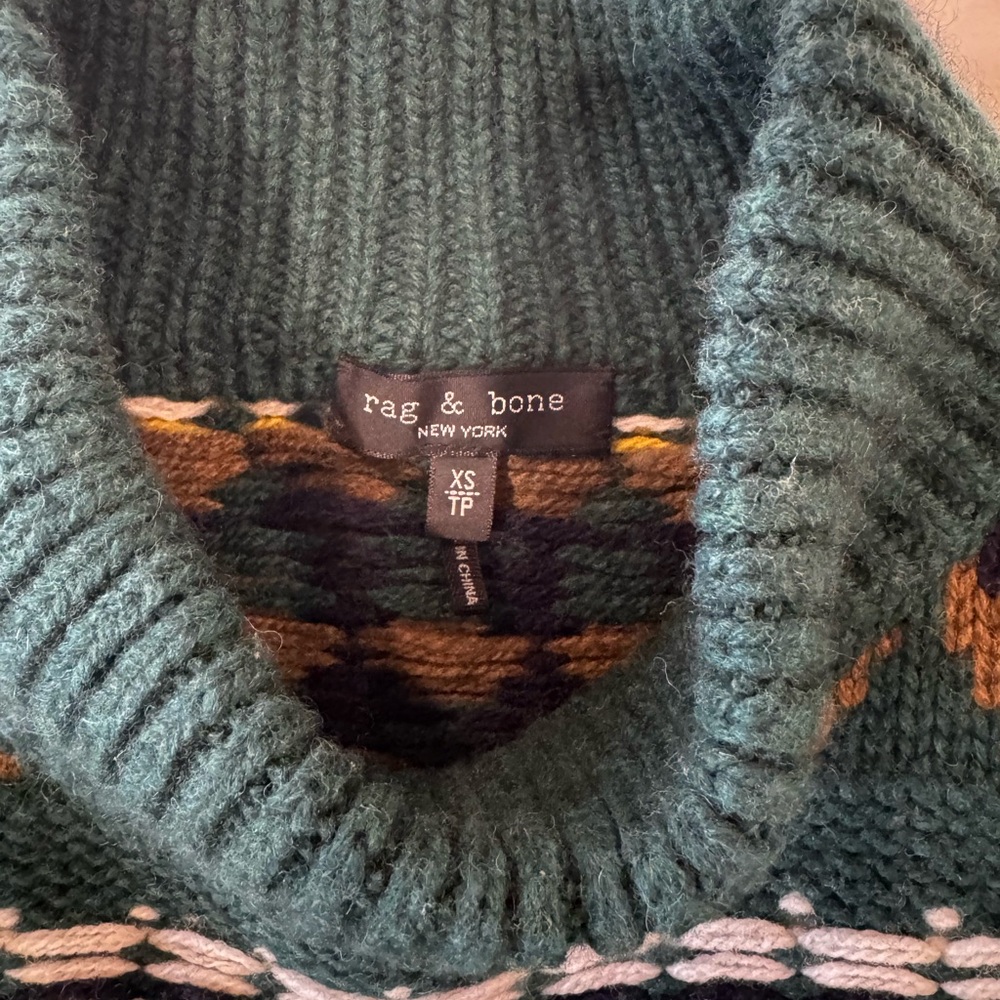Rag & Bone Green Patterned Sweater - Picture 3 of 5
